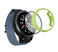 ANIO 6 Custodia protettiva compatibile - Protezione per smartwatch per bambini: custodia protettiva e pellicola protettiva - antigraffio, robusta, facile da montare (Lemon Neon )