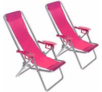 ANIPP Sedia a sdraio in miniatura per la casa delle bambole in miniatura per la spiaggia di Barbie Hot Toys accessori 2 pezzi