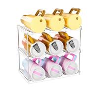 ANIS·KEAAR Organizer impilabile per bottiglie d'acqua a 3 livelli, scomparti più grandi per bicchieri Stanley/Yeti da 1,134 g, porta bicchieri trasparenti e portabottiglie per armadietti da cucina