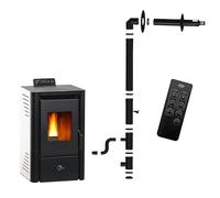 Anita 9,4 kW Stufa a pellet impermeabile bianco Sannover + Kit di installazione