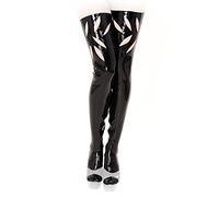 Anita Berg - Calze in lattice extra lunghe sopra il ginocchio con applicazioni con zip