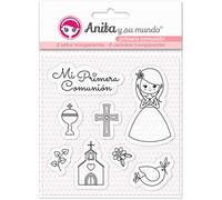 Anita e Su Mondo Prima Comunione Bambina Timbri, Rosa, 16,7x12 cm, 8