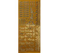 Anita' s Happy Birthday Contorno, Adesivi, Gold, 10.9 x 0.1 x 27.3 cm