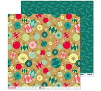 Anita y su mundo 37018863 Confezione da 5 Carte Scrapbooking, Stampate Double Face, Palline di Natale e Agrifoglio, 30,5 x 30,5 cm, Collezione Natale Magica