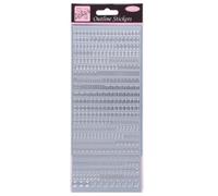 Anitas - Adesivi per contorni, lettere piccole, argentate, per scrapbooking, creazione di biglietti, giochi per bambini, compiti, arte, artigianato, decorazioni, carta, cartone, vetro, metallo,