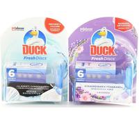 Duck Fresh Discs - Base per Dischi Gel Igienizzanti WC, Fragranza Eucalipto con agenti candeggianti - Confezione da 1 Applicatore e 6 Dischetti