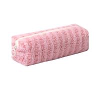 Aniute Astuccio in peluche per ragazze, grazioso astuccio per penne e matite arcobaleno, morbido astuccio per matite, trousse per il trucco, per la scuola, per bambini (strisce - rosa)