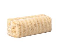 Aniute Astuccio in peluche per ragazze, grazioso astuccio per penne e matite arcobaleno, morbido astuccio per matite, trousse per il trucco, per la scuola, per bambini (righe - giallo)