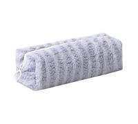 Aniute Astuccio in peluche per ragazze, grazioso astuccio per penne e matite arcobaleno, morbido astuccio per matite, trousse per il trucco, per la scuola, per bambini (strisce - blu)
