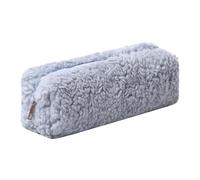Aniute Astuccio in peluche per ragazze, grazioso astuccio per penne e matite arcobaleno, morbido astuccio per matite, trousse per il trucco, borsa per riporre articoli per la scuola per bambini (blu)