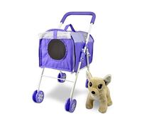 Anivia Pet Pushchair and Accessories for Kids Age 3 to 7 Years, Dog Toys for Toddlers, 2 Piece Toy Dog Set, Puppy Party Playset with 1 Pet Puppy Included Purple (DA005A-EU-PURPLE)