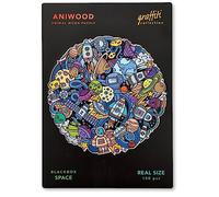 ANIWOOD Puzzle di legno. Copertina fustellata, scatola del puzzle a grandezza naturale. 3 modalità di difficoltà, elemento decorativo. Pezzi unici e originali di animali (Medium, Mandala Spazio)