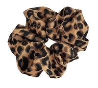 Aniyan Scrunchies - 2 elastici per capelli da donna, motivo leopardato, grande Leo Scrunchie per capelli spessi, motivo leopardato (marrone scuro)