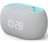 ANJANK Radiosveglia da Comodino con Altoparlante Bluetooth, Suono Stereo Hi-Fi, 7 Colori di Luce Notturna, Sveglia Digitale con 8 Suoni di Allarme, 0-100% Dimmer, Radio FM da Camera da Letto