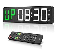 ANJANK Timer da Palestra 15" Orologio da Parete Digitale LED Grande,Timer per Intervalli di Fitness,con Cronometro,Conteggio su/Giù,Volume Regolabile,Formazione Timer（Bianco）