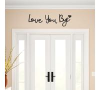 ANJAYLIA Targa in legno con scritta "Love You Bye" sopra la porta, decorazione artistica da parete in stile bohémien, regalo ideale per esprimere calore e amore per ingresso, corridoio, camera da