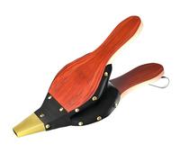 Anje Mini soffietto per camino in legno, 30,5 x 12,5 cm, soffietto ad aria manuale, con cinturino in pelle per barbecue, camino e stufa a legna, marrone