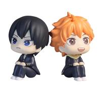 Anjinguang 2 pz/set Haikyuu Figura Hinata Syouyou Statua Figura Modello 12cm Haikyuu!!! Figurine da collezione in PVC Seduto Posa Scultura Ornamento Desktop