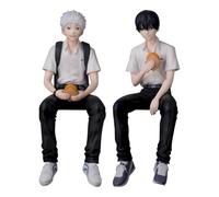 Anjinguang 2pcs Anime Action Figure Yoshiki Tsujinaka e Hikaru Indo Figure Seduto Posa Modello Collezionabile PVC Cartoon Figurine Statua Desktop Camera Decorazione Ornamento Regalo