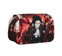 Anjinguang BSD - Astuccio anime Nakahara Chuuya/Dazai Osamu, astuccio con stampa di cartoni animati, grande capacità, doppio strato, con cerniera, scatola per matite per studenti, idea regalo, Tipo 2