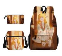 Anjinguang Frieren - Zaino 3 in 1 con stampa 3D di Himmel/Felce/Stark, con borsa a tracolla e borsa per cancelleria, leggero, 3 in 1, zaino da viaggio, Tipo 8., Taglia unica, Set di zaini per la