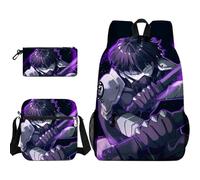 Anjinguang Kafka Hibino - Set di 3 zaini, motivo: anime, Kikoru Shinomiya/Soshiro Hoshina, con borsa a tracolla singola e astuccio, borsa per libri da viaggio per studenti, Tipo 2, Taglia unica, Set