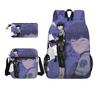 Anjinguang Kafka Hibino - Set di 3 zaini, motivo: anime, Kikoru Shinomiya/Soshiro Hoshina, con borsa a tracolla singola e astuccio, borsa per libri da viaggio per studenti, Tipo 3, Taglia unica, Set