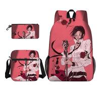 Anjinguang Osaki Nana - Set di 3 zaini con stampa 3D Komatsu Nana con borsa a tracolla e borsa per cancelleria, zaino casual da viaggio 3 in 1, Tipo 2, Taglia unica, Set di zaini per la scuola