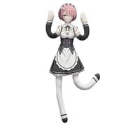 Anjinguang Ram/Rem Figura Peluche Re:0 Anime Twistable Action Figure | Statuetta di anime Posable, cuscino Natsuki Subaru, decorazione per la casa e il divano, 28 cm