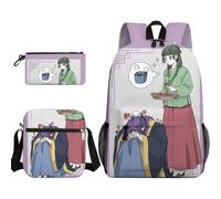 Anjinguang Set di 3 zaini a tema anime Maomao Jinshi con stampa 3D con borsa per il pranzo e borsa di cancelleria per adolescenti e studenti per il ritorno a scuola, Tipo 2, Taglia unica, Set di zaini