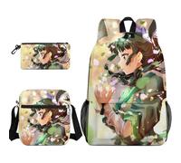 Anjinguang Set di 3 zaini a tema anime Maomao Jinshi con stampa 3D con borsa per il pranzo e borsa di cancelleria per adolescenti e studenti per il ritorno a scuola, Tipo 9, Taglia unica, Set di zaini