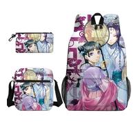 Anjinguang Set di 3 zaini a tema anime Maomao Jinshi con stampa 3D con borsa per il pranzo e borsa di cancelleria per adolescenti e studenti per il ritorno a scuola, Tipo 11, Taglia unica, Set di