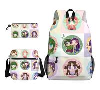 Anjinguang Set di 3 zaini a tema anime Maomao Jinshi con stampa 3D con borsa per il pranzo e borsa di cancelleria per adolescenti e studenti per il ritorno a scuola, Tipo 8., Taglia unica, Set di