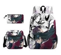 Anjinguang Set di 3 zaini a tema anime Maomao Jinshi con stampa 3D con borsa per il pranzo e borsa di cancelleria per adolescenti e studenti per il ritorno a scuola, Tipo 3, Taglia unica, Set di zaini