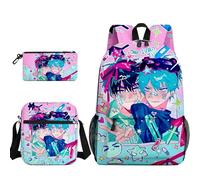 Anjinguang Set di 3 zaini anime con stampa Luka/Ivan/Till, borsa a tracolla, astuccio per la scuola, astuccio per adolescenti, studenti, rientro a scuola, Tipo 15, Taglia unica, Set di zaini per la