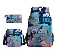 Anjinguang Set di 3 zaini anime con stampa Luka/Ivan/Till, borsa a tracolla, astuccio per la scuola, astuccio per adolescenti, studenti, rientro a scuola, Tipo 7., Taglia unica, Set di zaini per la