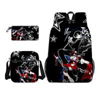 Anjinguang Set di 3 zaini anime con stampa Luka/Ivan/Till, borsa a tracolla, astuccio per la scuola, astuccio per adolescenti, studenti, rientro a scuola, Tipo 2, Taglia unica, Set di zaini per la