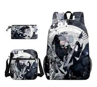 Anjinguang Set di 3 zaini anime con stampa Luka/Ivan/Till, borsa a tracolla, astuccio per la scuola, astuccio per adolescenti, studenti, rientro a scuola, Tipo 3, Taglia unica, Set di zaini per la