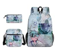Anjinguang Set di 3 zaini anime con stampa Luka/Ivan/Till, borsa a tracolla, astuccio per la scuola, astuccio per adolescenti, studenti, rientro a scuola, Tipo 9, Taglia unica, Set di zaini per la