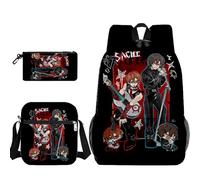 Anjinguang Set di 3 zaini anime con stampa Luka/Ivan/Till, borsa a tracolla, astuccio per la scuola, astuccio per adolescenti, studenti, rientro a scuola, Tipo 5, Taglia unica, Set di zaini per la