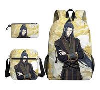 Anjinguang Set di 3 zaini con stampa cartoni animati per ragazzi e ragazze, con borsa a tracolla e astuccio, zaino per la scuola He Xuan/Hua Cheng/Xie Lian, zaino impermeabile di grande capacità, Tipo