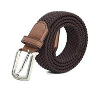 AnJuHoPa Ceinture Stretch de Ceinture élastique Durable Sans Nickel Ceinture de Tissu Brun 115CM