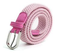 AnJuHoPa Cintura Elastica Per Bambini Cintura Elastica Per Ragazze Ragazzi, Cintura in Gomma Multicolore da Donna Larga 2,5 cm e Lunga 80 cm Con Anello Metallico Rosa
