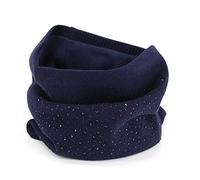 AnJuHoPa Scaldacollo Lavorato a Maglia Tubo di Lana Morbida Sensazione con Cristallo di Colore Abbinato all'Esterno per Le élite Ladies Melange Dark Navy