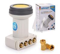 ANKASAT - ANK Premium UV Quad LNB, resistente al calore e al freddo -35°~+70°C, protezione estensibile dalle intemperie, HDTV, 4K, UHD, schermatura LTE
