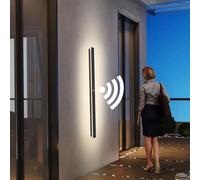 ANKBOY 120CM Lunga Lampada da Esterno con Sensore di Movimento LED Applique da Parete Interno Esterni Impermeabile Moderne Luce Parete per Portico Porta Villa Muro, Bianco Neutra 4000K