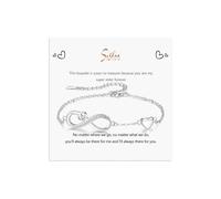 ankbrats Braccialetto da donna con ciondolo a forma di simbolo dell'infinito e scritta "Love Sister" e zirconia cubica