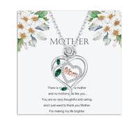 ankbrats Collana in argento per mamma e figlia, da donna, regalo per la mamma, con biglietto di benedizione, regalo di compleanno per la festa della mamma per lei donna moglie, Misura unica, Rame