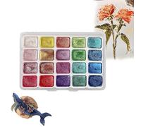 Ankepw Set di Pittura ad Acquerello Shifting,20 Colori di acquerelli Metallizzati Luccicanti,Scatola di Pittura Solida Glitterata per Principianti (A)