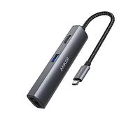 Anker Adattatore hub, adattatore USB C 5 in 1 con 4K USB C a HDMI, porta Ethernet, 3 porte USB 3.0, per MacBook Pro, iPad Pro, XPS, Pixelbook e altro ancora
